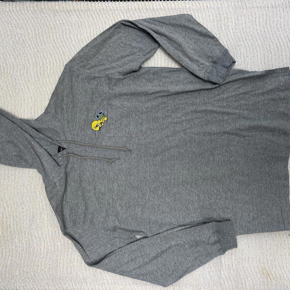 Vintage Looney Tunes Tweety Hoodie 1999 Gray Sweatshirt M Oversized
